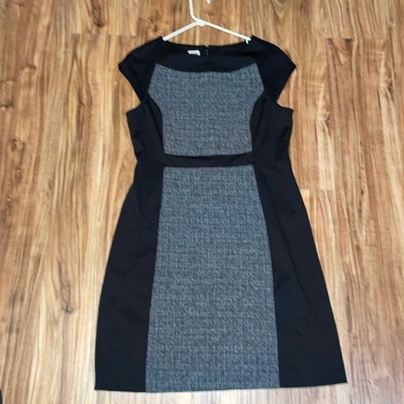Anne Klein women’s dress 12 sheath knee length black white Stetch work business - Picture 1 of 6